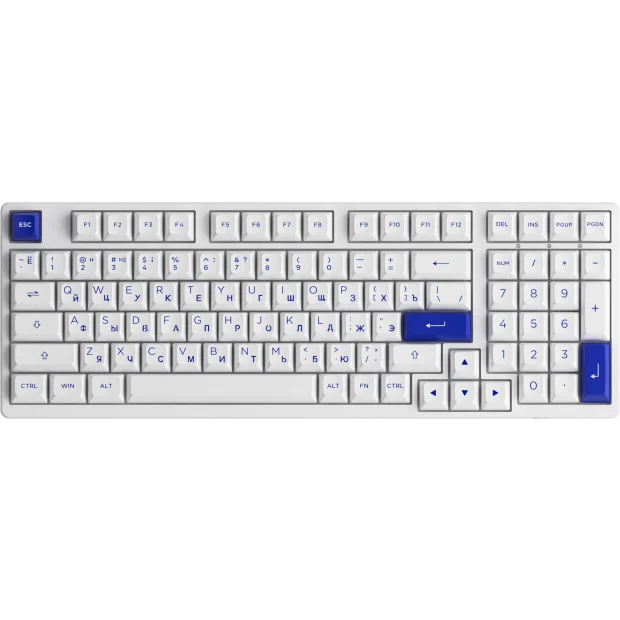 Клавиатура Akko 3098B White & Blue (Akko CS Jelly Pink)